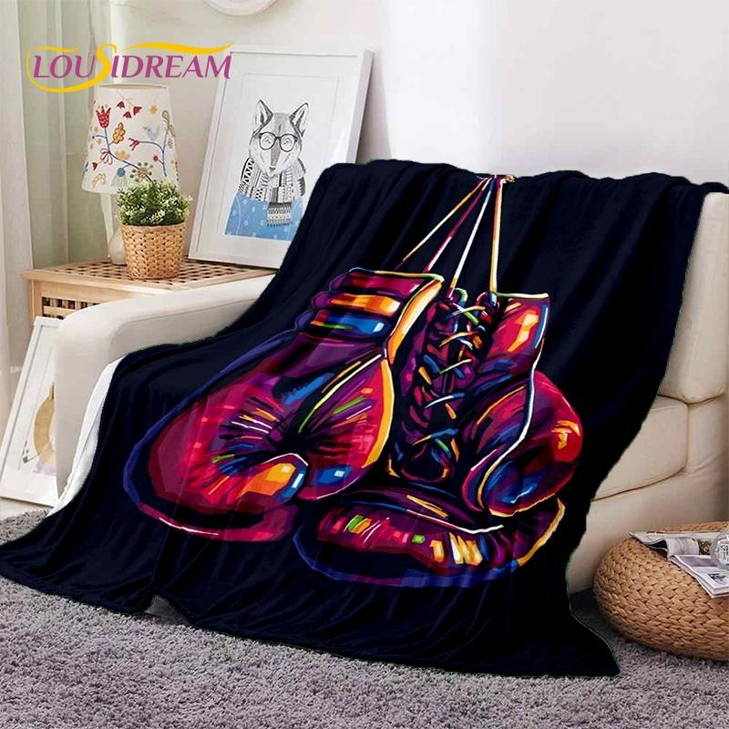Boxing Gloves Boxer Fight Cartoon Soft Flannel Blankets,Throw Blanket Comfortable Blanket for Picnic Beds Sofa Home Bedroom Gift