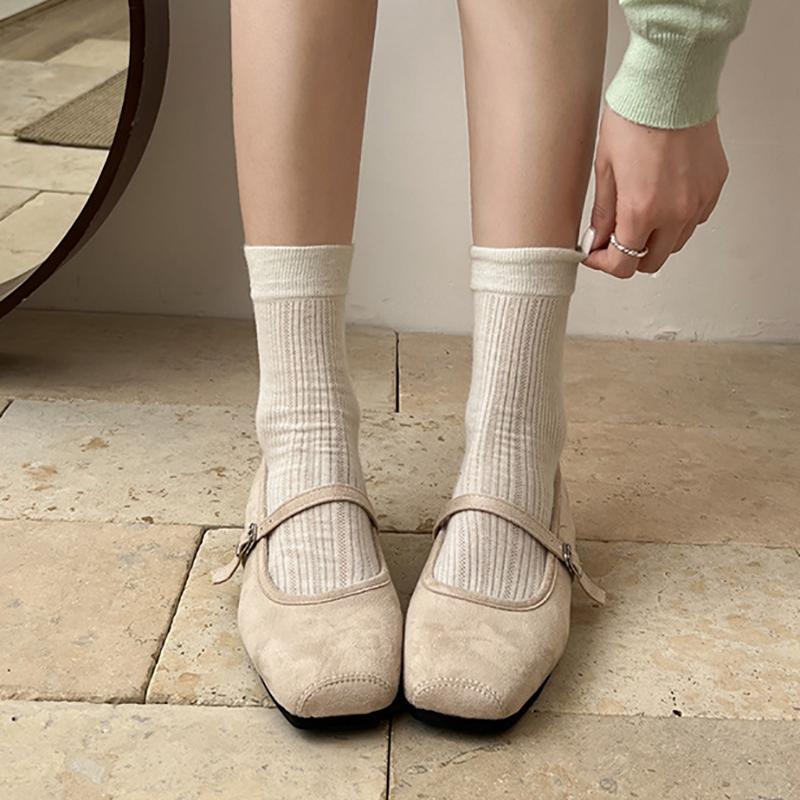 Fashion Retro Style Internal Elevation Women Mary Jane Shoes Ladies Soft Sole Dress Flats Casual Street Style Shoes