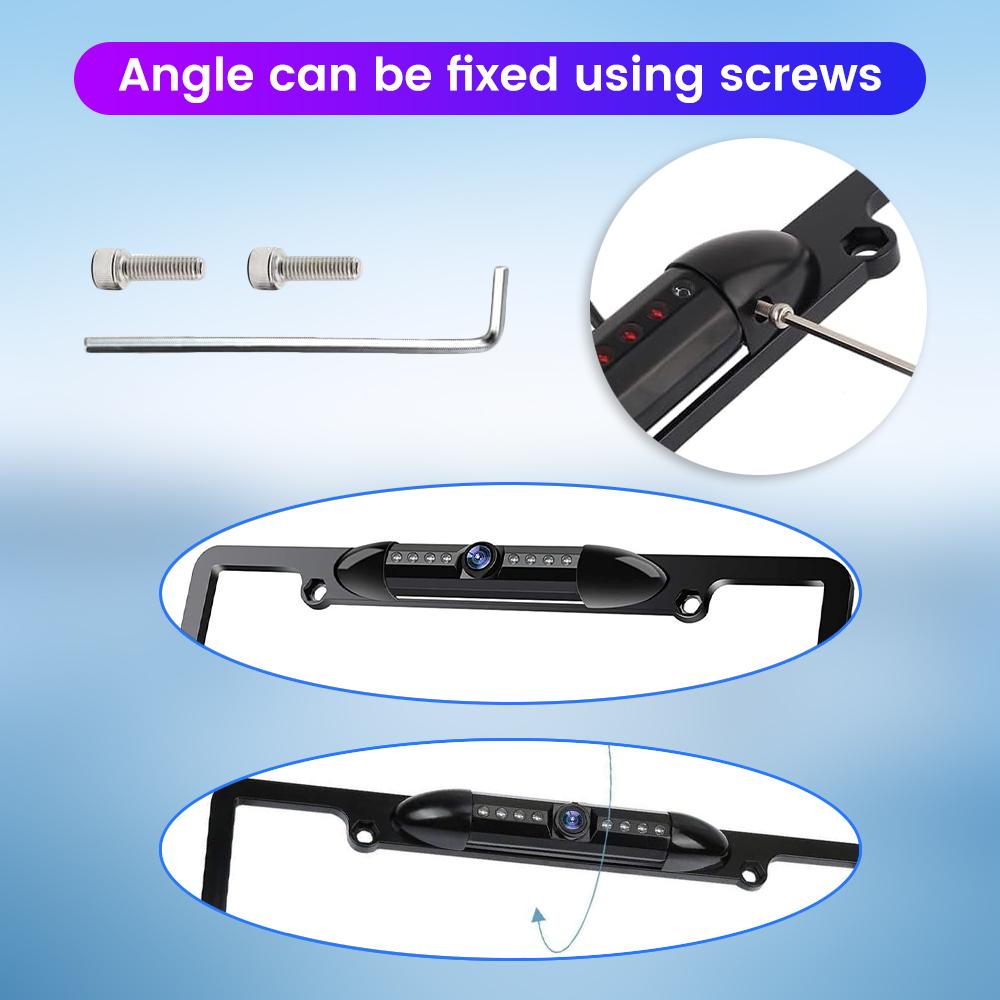 American License Plate Frame Waterproof Car Rear View Camera US Reverse Backup Camera IR Night Version Parking Assistance 8LED