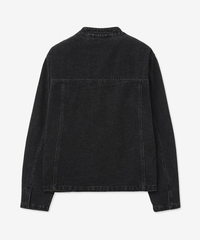 Vtwo 8250-1 Washed Biker Denim Jacket (Black)