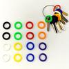 10pcs Colorful PVC Key Covers with Elastic Rings - Durable Silicone Identification Tags for Easy Key Organization, Assorted Colors