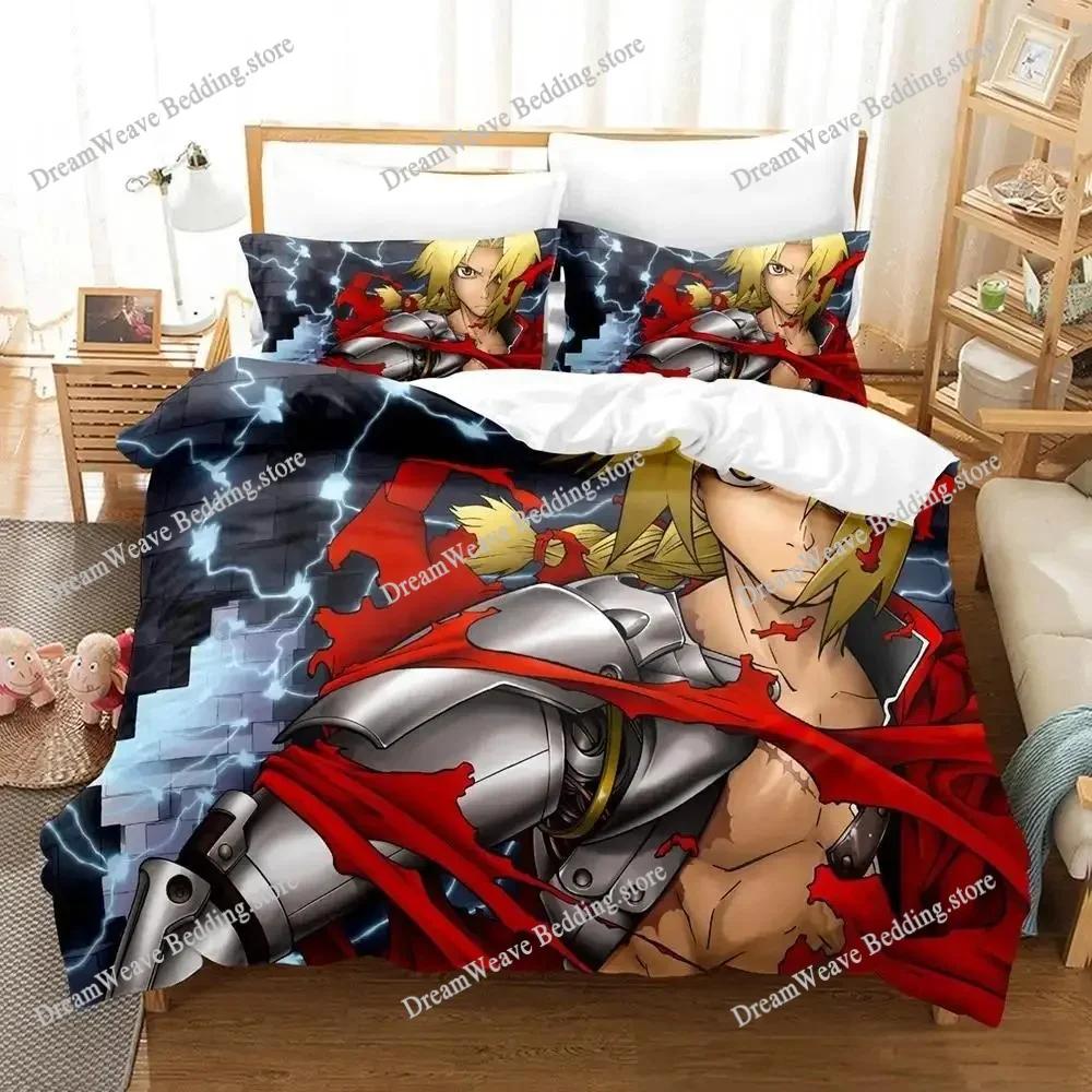 3D Printed Anime Fullmetal Alchemist Bedding Set Duvet Cover Bedroom Comforter Single Twin King _Size Quilt Cover Home Textiles7