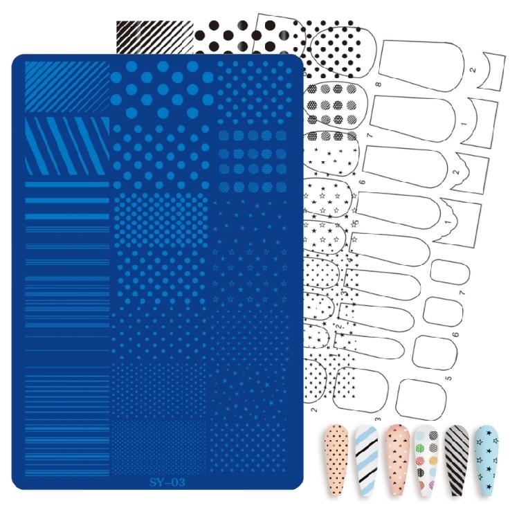 Home Manicure Nail Stamping Plate with Etched Metal Nail Art Templates, Reusable Nail Art Tool for Precise Pattern Transfer