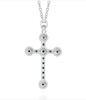 S925 Silber Inlay Natürliches Helles Grünes Jade Kreuz Anhänger für Männer und Frauen