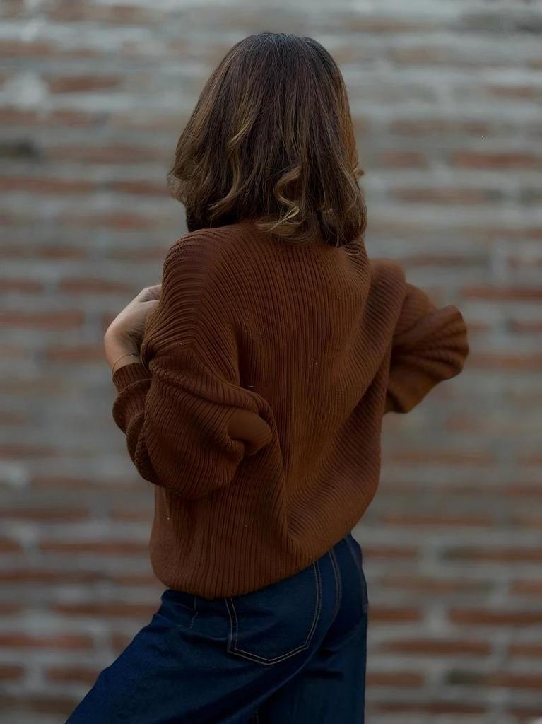 Autumn 2026 Women's V-neck Slimming Knit Cardigan Sweater