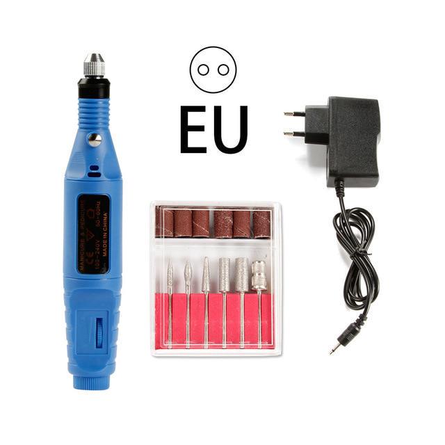 מכונת מניקור חשמלית מקדחי ציפורניים סט חותך טחנת קרמיקה כלי חותכי ג'ל שיוף אמנות ציפורניים