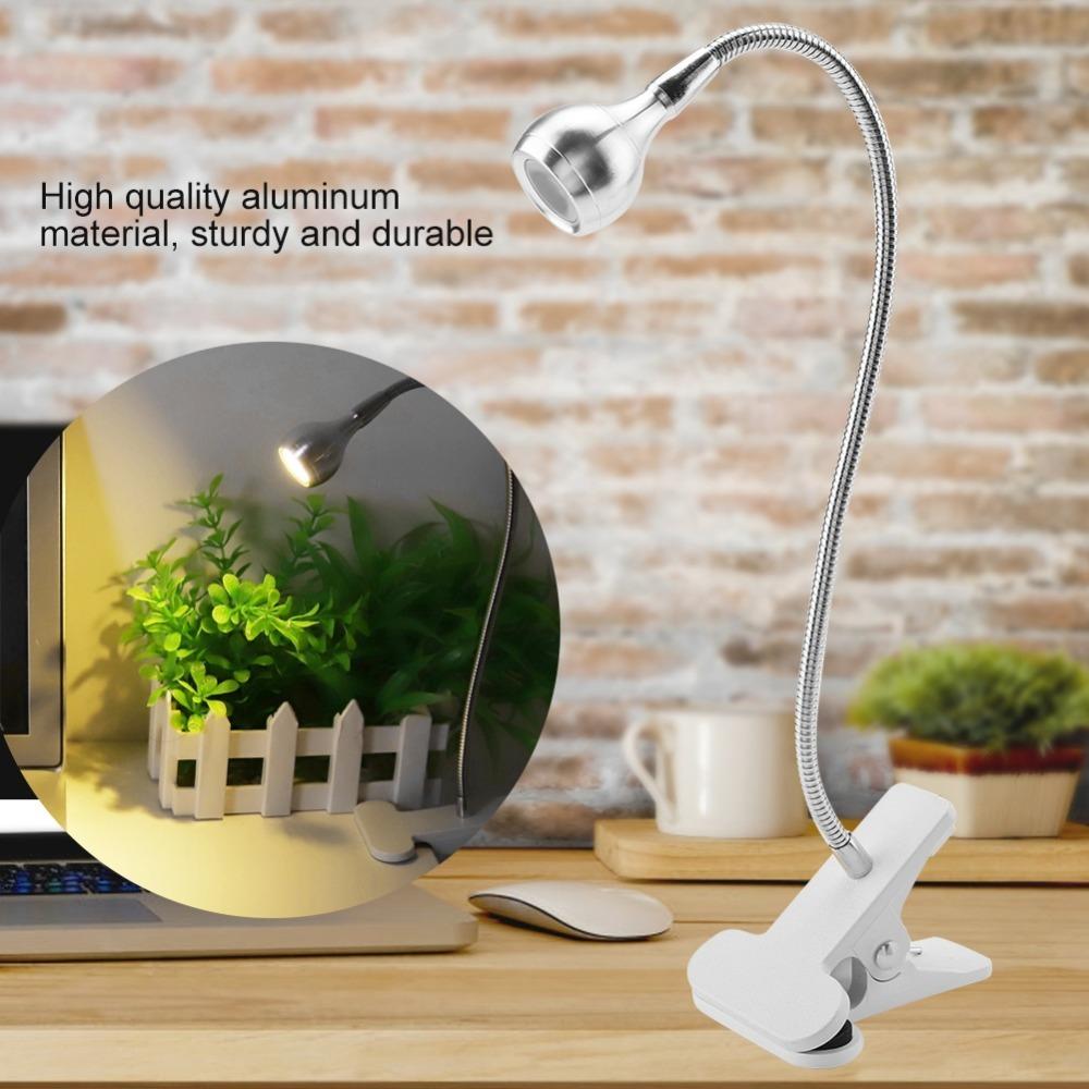 USB Powered Mini Desk Night Lamp With Clip LED Clip On Light Bright USB LED Table Light Bedside