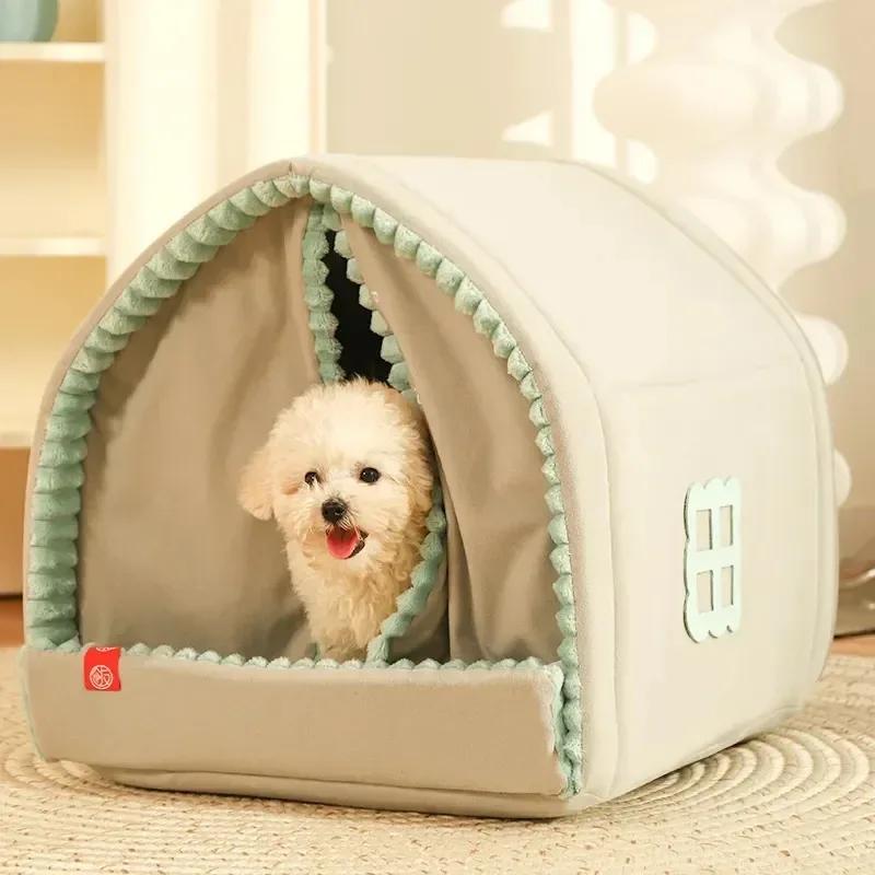

Dog Kennel for Winter Insulation Small Dog House Closed Type Year Round Use Pet Dog Kennel Dog Bed for Winter Cat Nest Cushion светло-зеленый