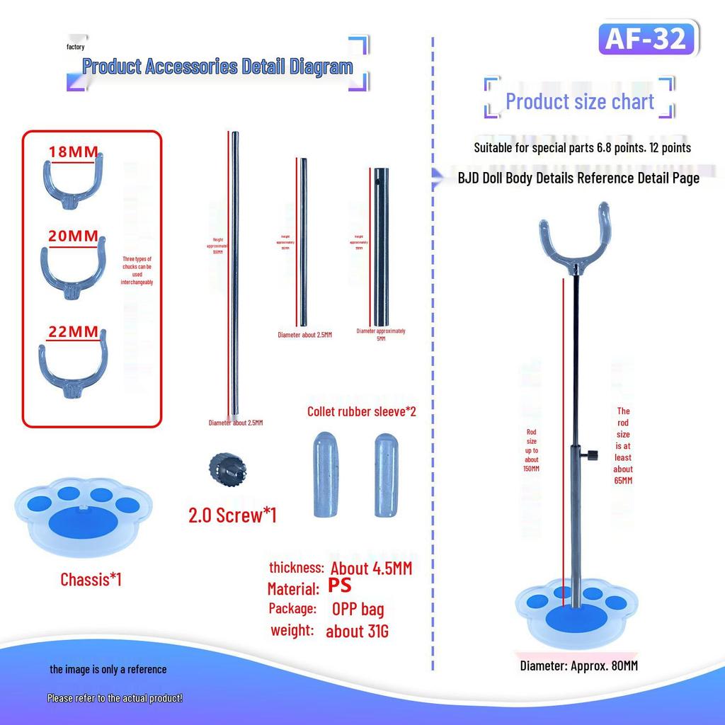 Adjustable Cute Cat Paw Doll Stand for BJD Dolls