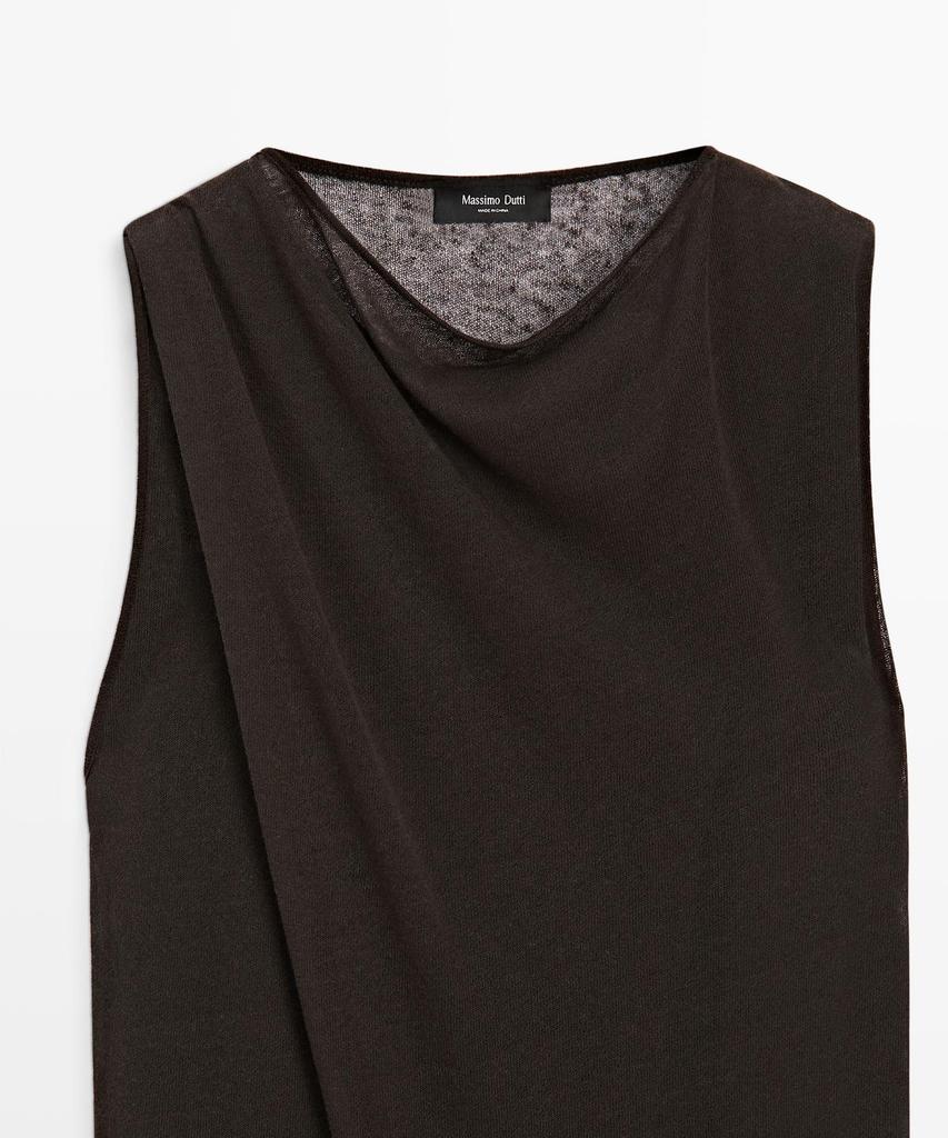 Masimodutti Linen Crossover Dress