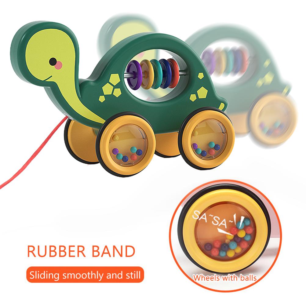 Kids Pull Along Pet Toy Cute Animal Pull Along Rolling Animal Toy Pull Toys Birthday Gift for Boys and Girls