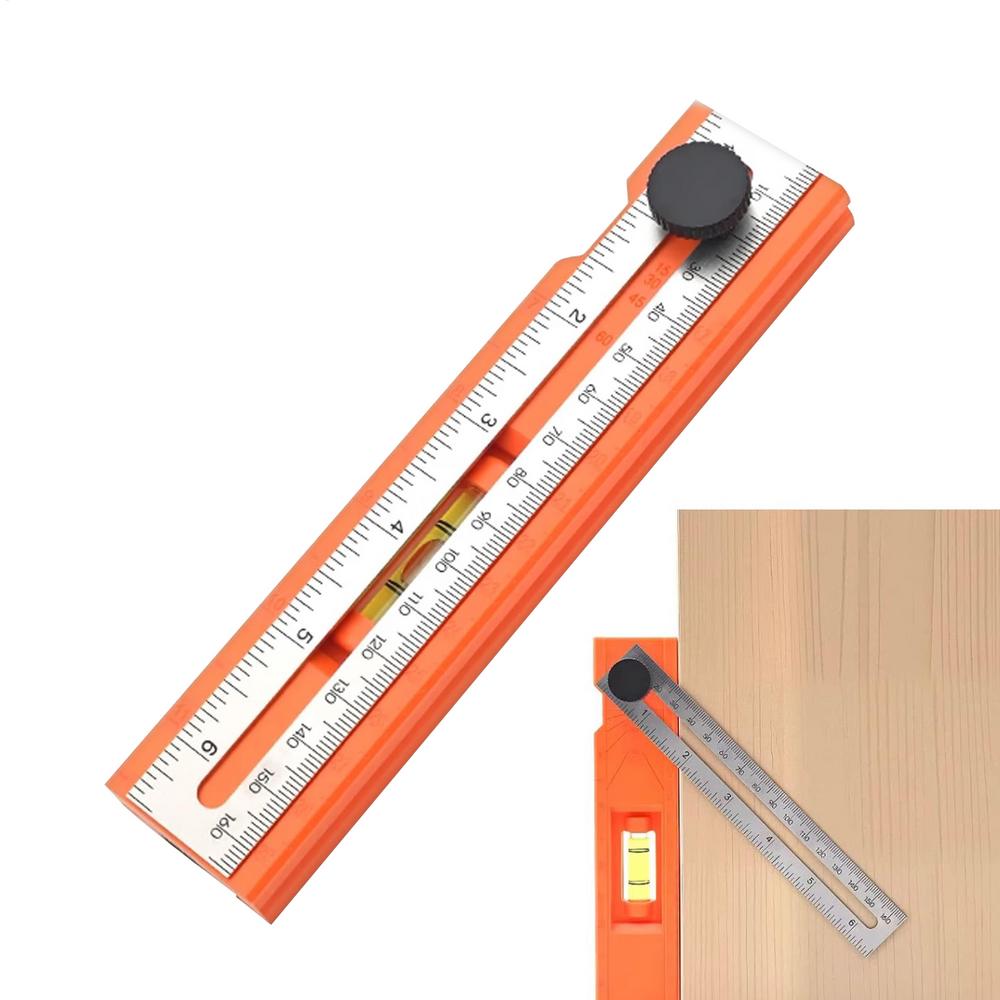 Woodworking Measuring Tools Scribing Ruler Adjustable Guide With Angle Marking 15-90 Degree For Layout Gauge Portable