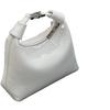 Leather lunch box bag, high-end niche casual messenger bag 2025 new hand-carried crescent bag, fashionable and simple portable