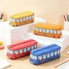 Large Capacity School Bus Pencil Case Zipper Closure Pen Bag Gift Idea Pencil Bag  Storage Use