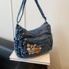 Vintage Denim Bag Crossbody Bag Women's Large Capacity Multi-Pocket Lightweight Shoulder Bag