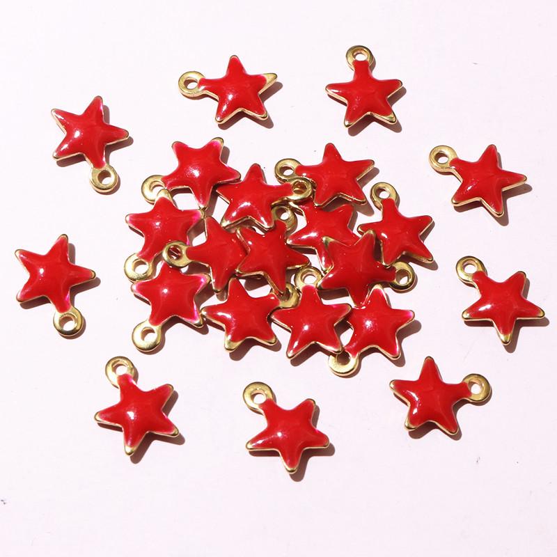 20pcs 10x8mm Enamel Small Star Charms Pendant Stainless Steel DIY Jewelry Making Accessories Findings for Bracelet Earrings