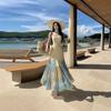 Ethnic Style Tie-dye Suspender Dress Women's Summer Dopamine Thai Style Xinjiang Seaside Vacation Fishtail Dress