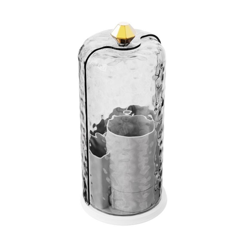 Rotating Cosmetic Storage Box Transparent Multi Compartment Designs Space Saving Bathroom Countertop Organizer