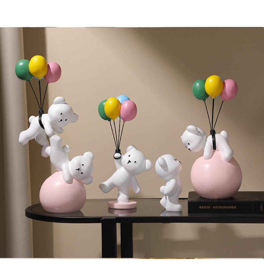Balloon Bear Resin Ornament Children's Room Creative Gift Couple Wedding Clearance Cute Girl Heart Ornament