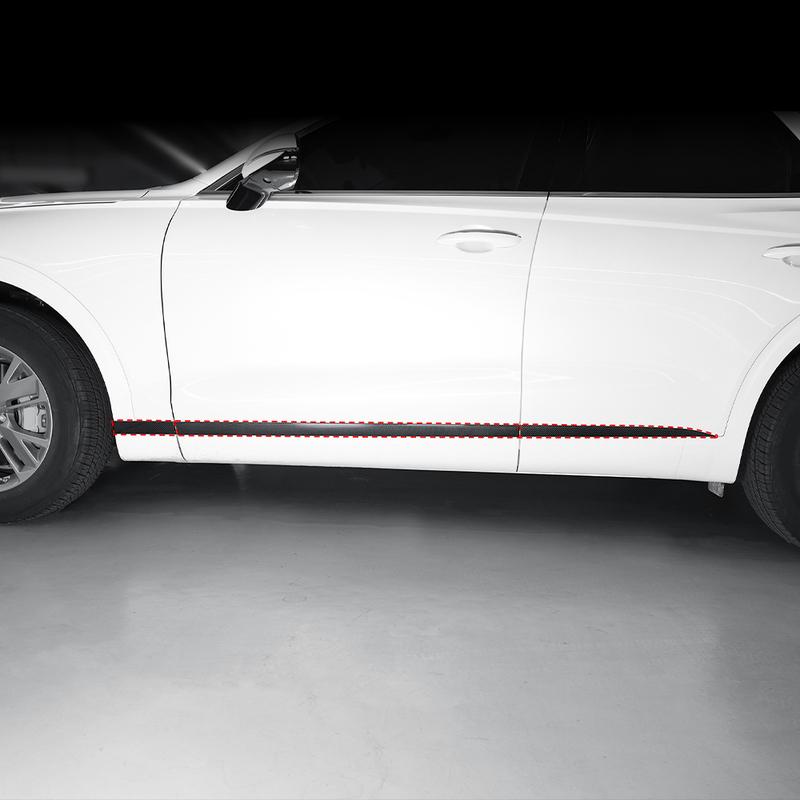 For Genesis GV70 -2025 6PCS Car Carbon Fiber Black ABS Body Side Panel Cover Trim Styling Mouldings Exterior Parts