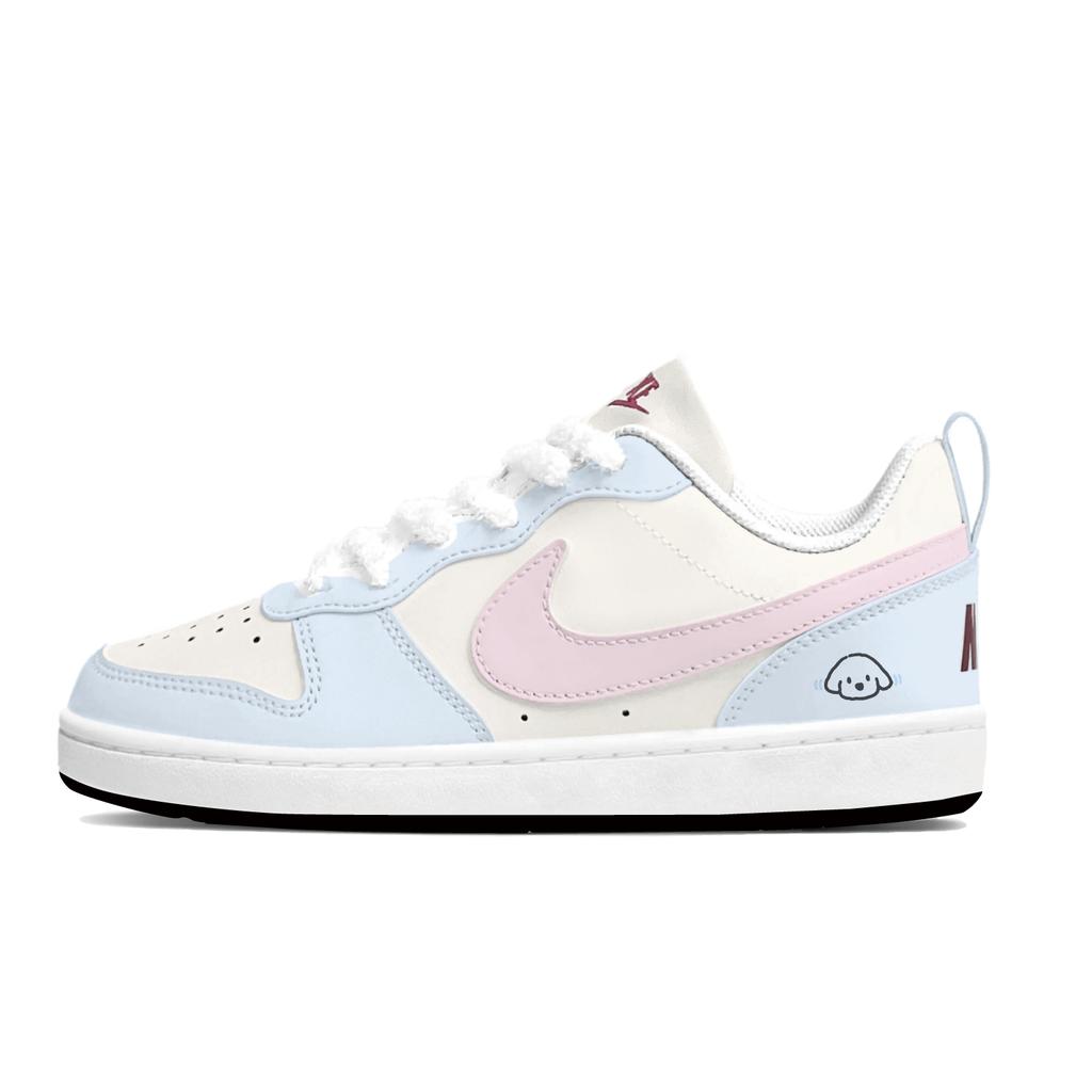 Nike Court Borough Milk Blue Puppy Low top Skateboard Shoes Women's Blue Pink FV8120-141(Team1121-)