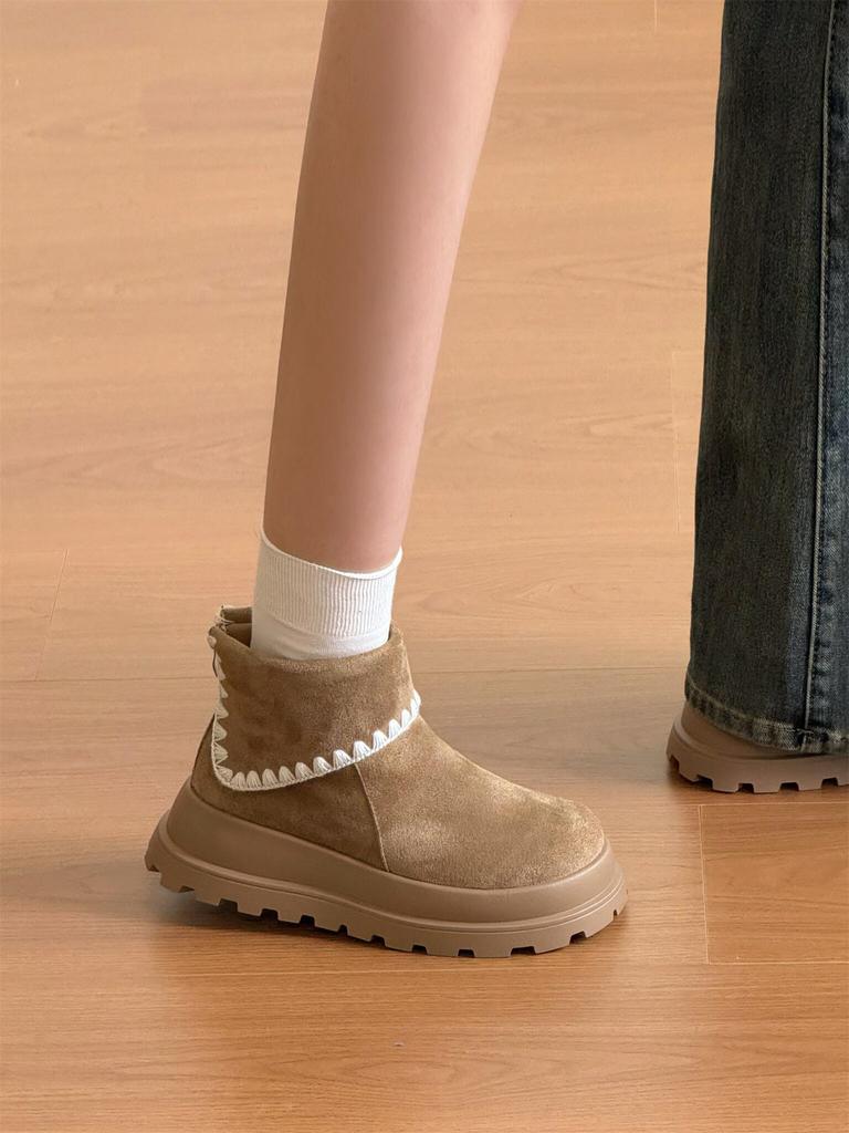 Velvet version~ Huge good-looking thick-soled Boken short boots for women's 2025 autumn and winter new small Maillard Martin boots