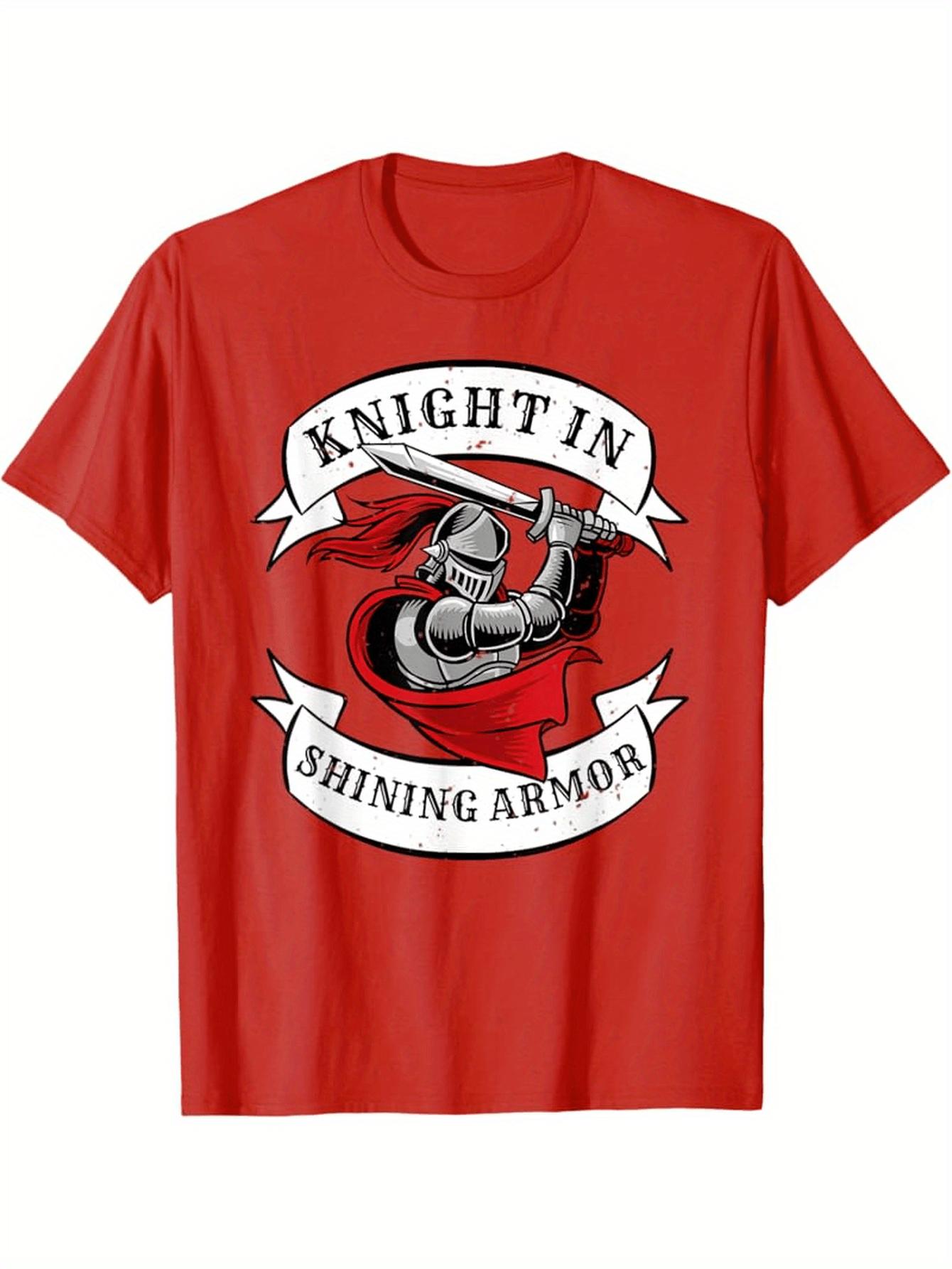 Featuring a Knight in Shining Armor DesignTemplar Knight Sword design100 cotton Oneck short sleeve printed mens Tshirt S