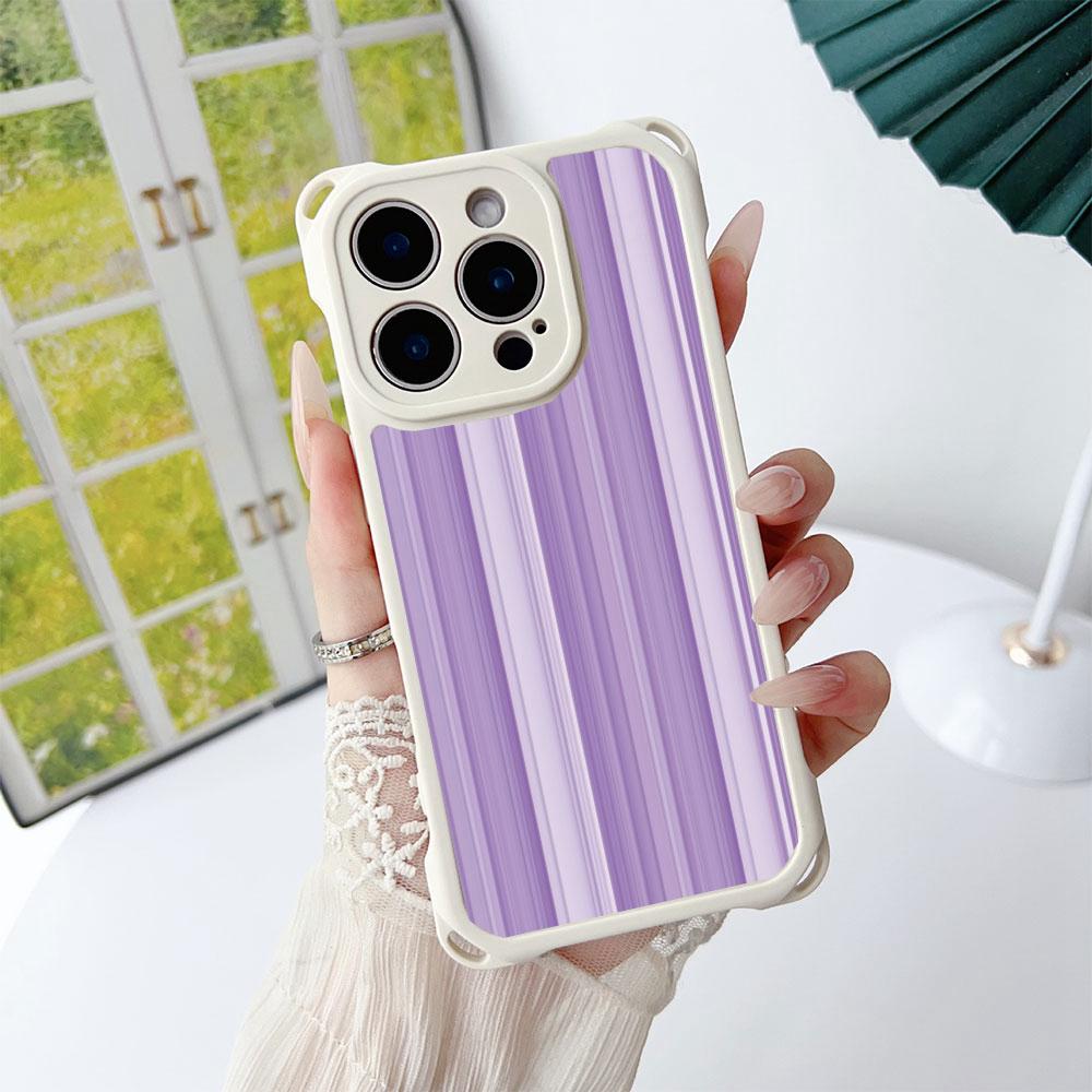 Colorful Striped INS Couple For Iphone 17 16 15 14 12 Phone Cases Four Corner Anti Fall Chain Case Lens Protection Shockproof