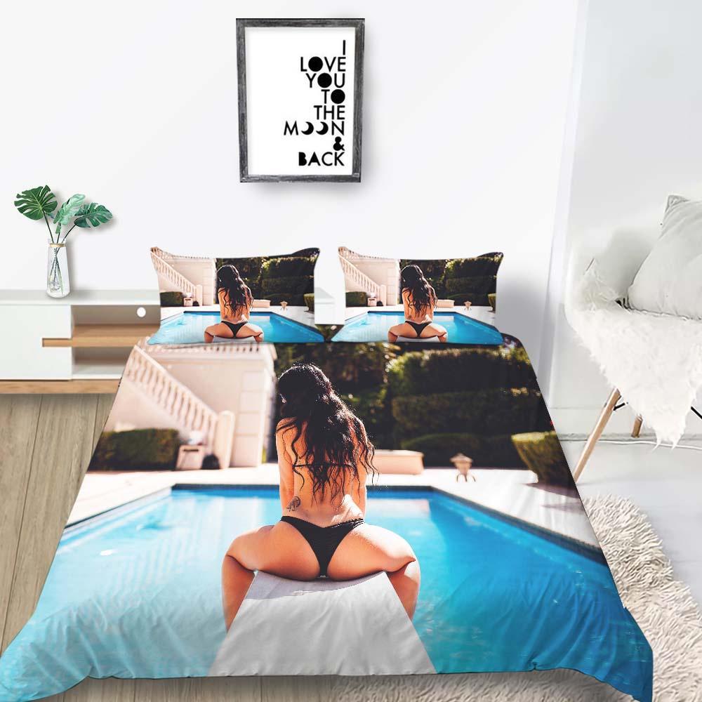 2023 Nowy styl Zestaw poszwy na kołdrę Rozmiar Queen King Nadruk Bikini Vintage Komplet pościeli z poszewką na poduszkę Luksusowe tekstylia domowe