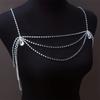Luxury Bling Body Chain Water Drop Women's Shoulder Chain Rhinestone Collarbone Chain  Evening