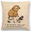 Magical Animals Sofa Throw Pillow Case Fantasy Adventure Fairy Tales Bear Walrus Wild Boar Bird Dog Cushion Cover