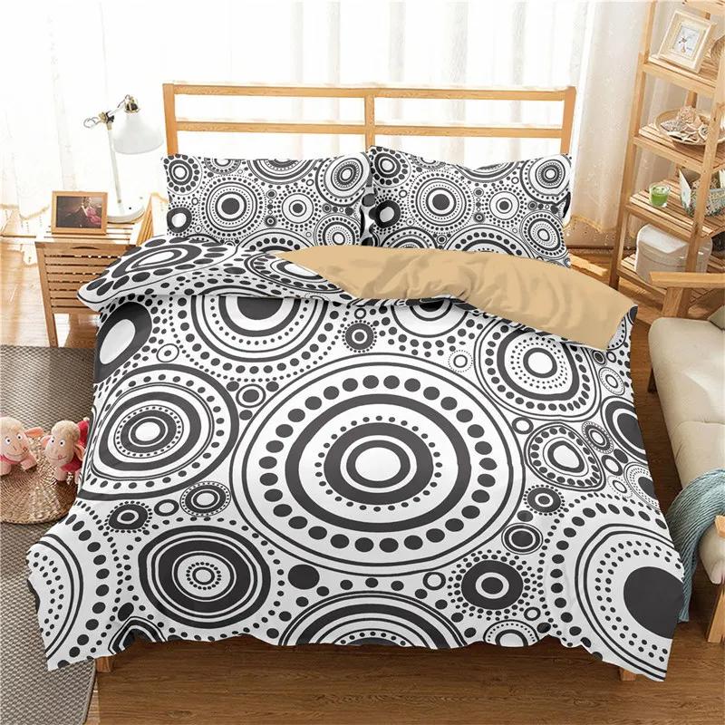Bohemian Mandala Duvet Cover Set Hippie Twin Full Queen King Bedding Set Polyester Ethnic Floral Quilt Cover with 2 Pillowcase