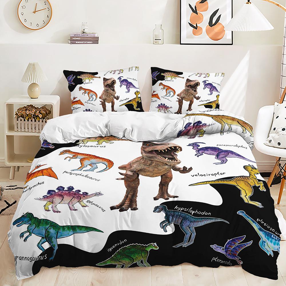 Three-Piece Cartoon Dinosaur Quilt Set Two-Piece Bedding Set