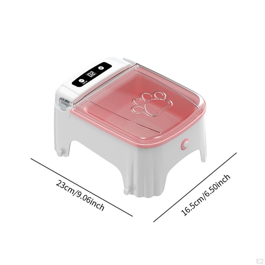 Automatic Timed Cat Feeder Auto Open and Close Lid Puppy Food Dispenser for Dry Indoor Cats