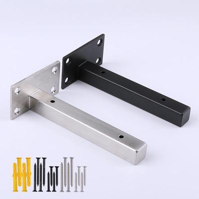 Black Stainless Steel Wall-Mounted Load-Bearing Shelf Bracket