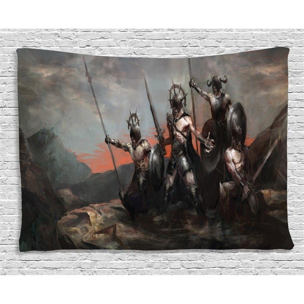 Tapestry of a medieval soldier 75x100