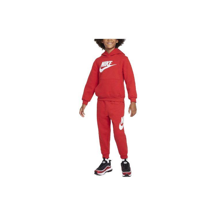 

Nike Casual Sports Suit Logo Letter Print Hooded Sweatshirt Cuffed Pants Kids sweatshirt, pants University-Red NY2512437PS-001 7