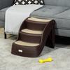 Folding Dog Ladder with 3 Non-Slip Steps In PP, 49x38x38 Cm, Brown