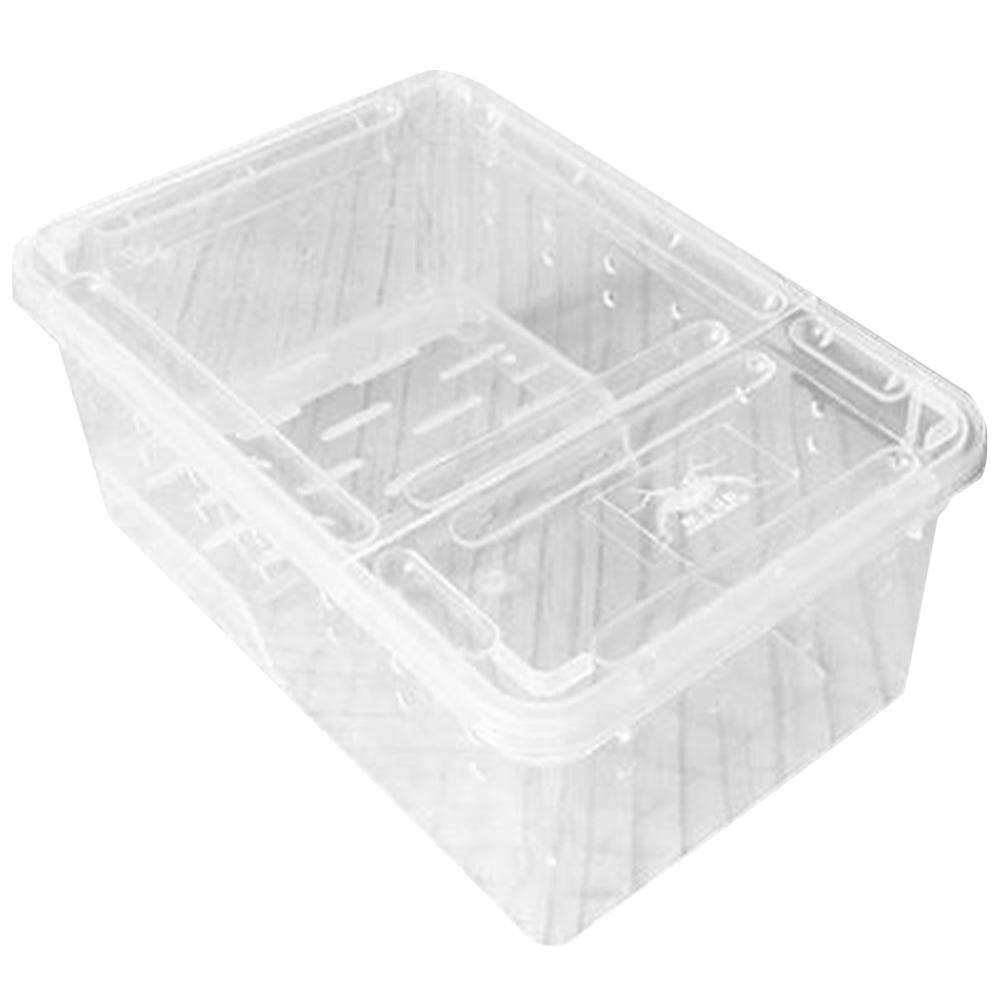 

Amphibian Feeding Box Practical Turtle Tank Reptisoil Accessories Plastic Reptile Habitat with Platform Aquarium прозорий