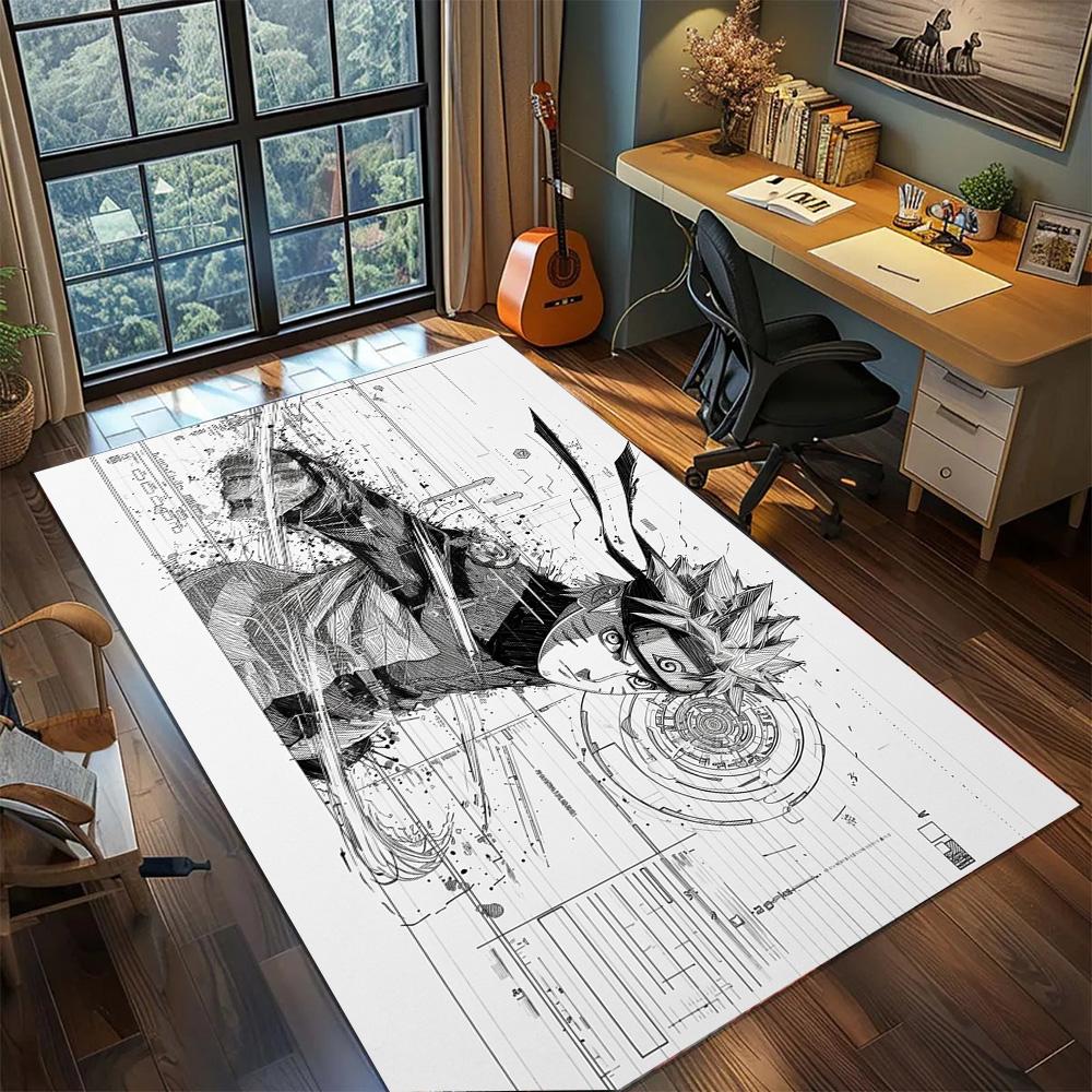 Naruto Uzumaki Sage Mode Rug Carpet Non Slip Washable Floor Mat Large Area Rugs for Bedroom