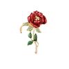 Elegant Red Rose Handmade Brooch Pin - High-End Floral Lapel Accessory