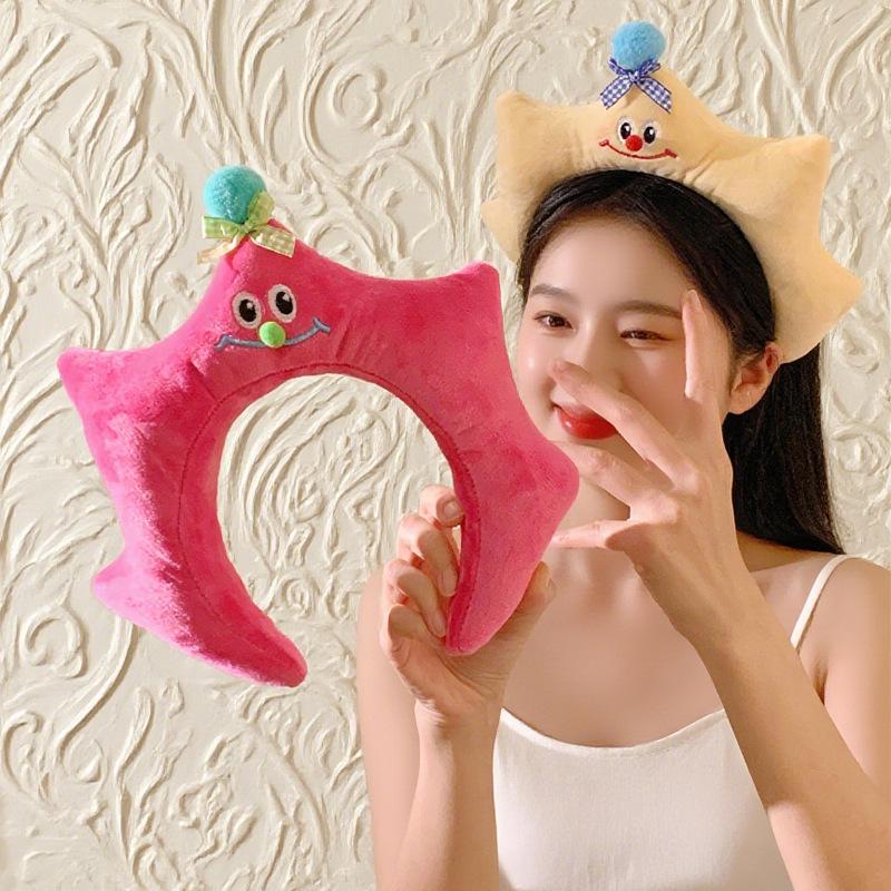 Funny Cute Sponge Star Headband for Women - Perfect for Face Washing, Face Masks, Hair Back, Makeup, Photoshoots, Autumn/Winter Headwear
