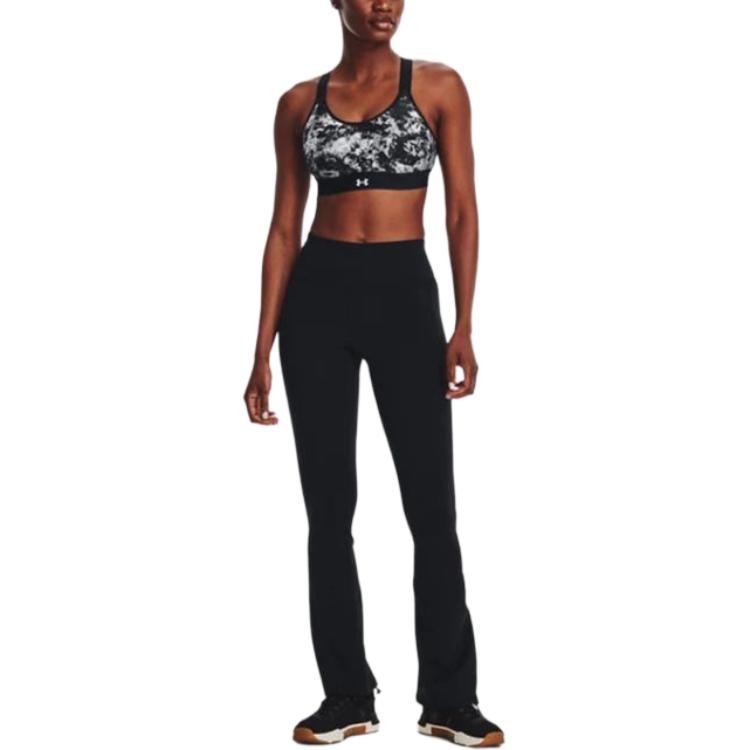Under Armour Solid Color Flared Slim Fit Casual Pants Women bottoms Black 1374128-001