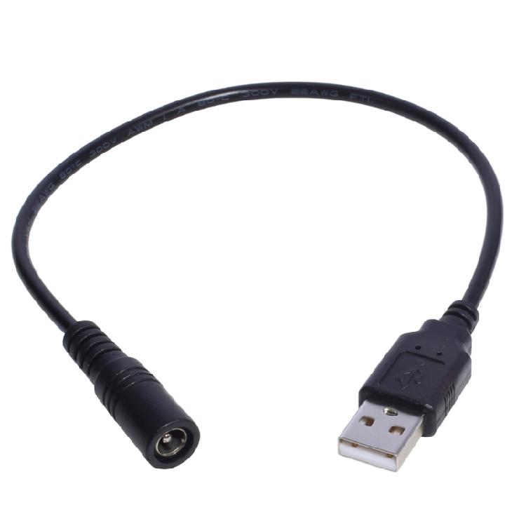 30cm USB to DC 5.5x2.1mm 5V Power Cable Male to Female USB Barrel Connector Wire