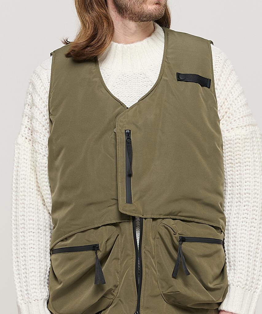 Cargobros Cb Quilted Multi-Pocket Padded Vest (Khaki)
