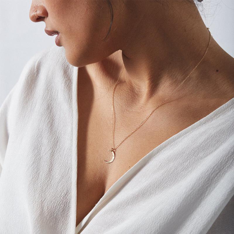 

St. Delan Women s Fashion Stainless Steel Moon Pendant Necklace