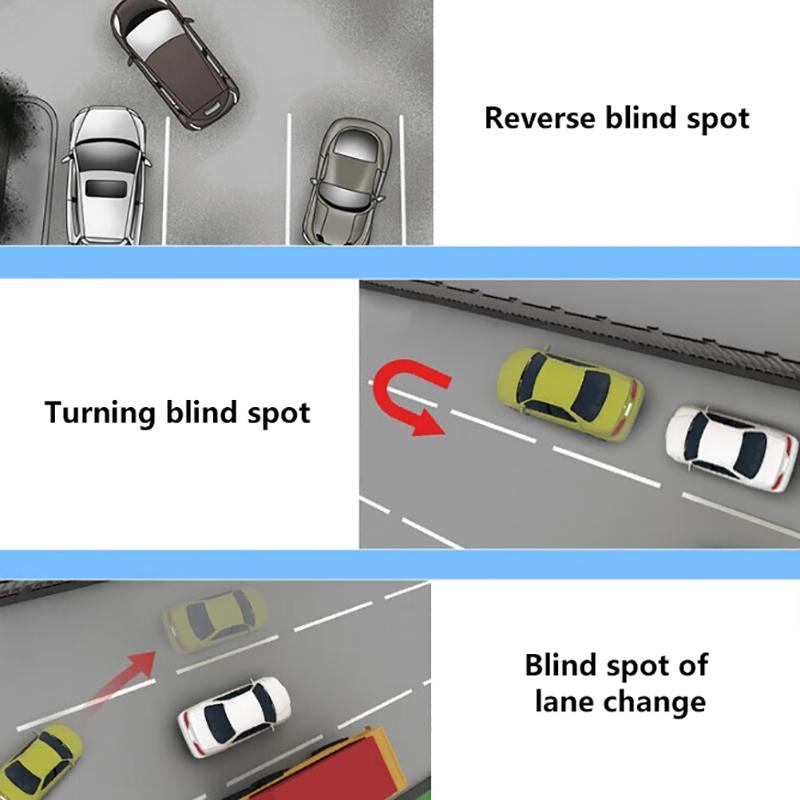 2Pcs Car Rearview Mirror 360 ° Adjustable Wide-Angle Reversing Assist Blind Spot Mirror Novice Parking Observation Practical Car