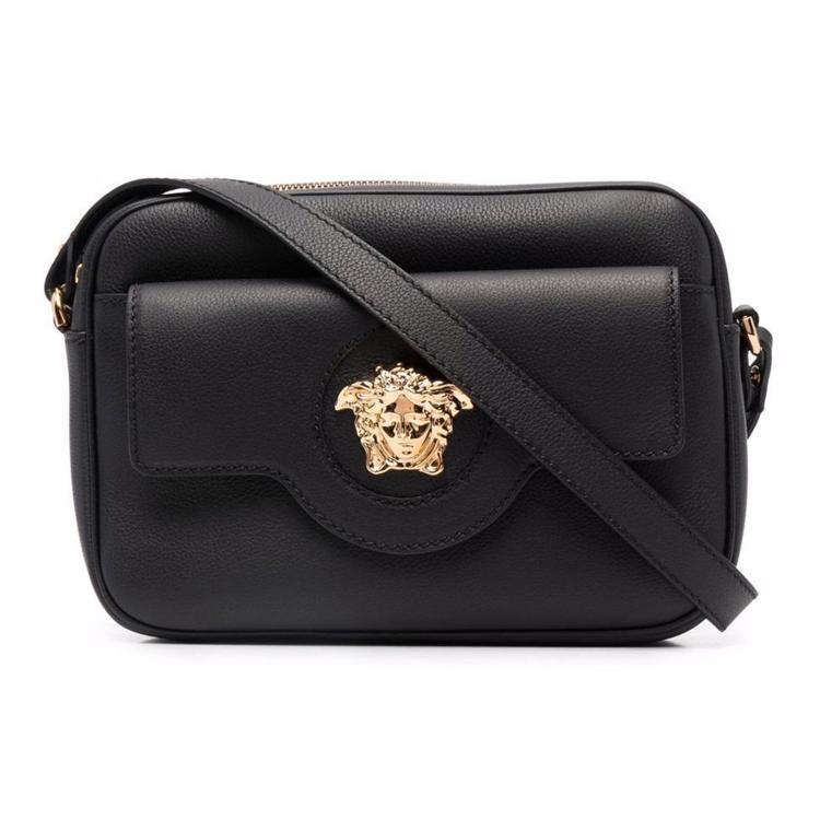 

New VERSACE Leather Crossbody Bags Women s Black DBFI046DVIT3T-1B00V 18.0*7.1*14.0CM