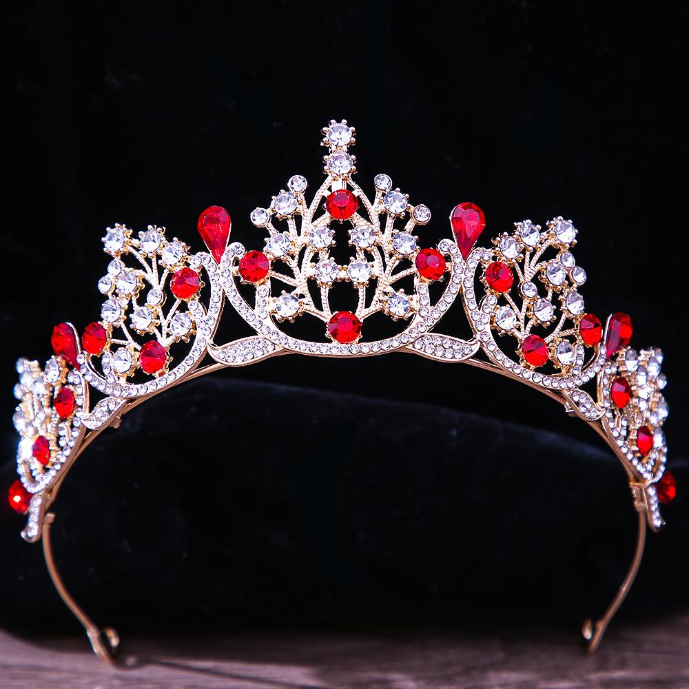 DIEZI Baroque Vintage Princess Queen Bridal Crown Headwear Crystal Tiara For Women Wedding Crown Hair Dress Accessories Zircon