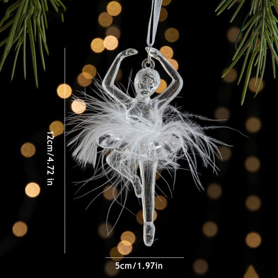 Křišťálově čirá vánoční ozdoba třpytivá strom/baletka/mašle/hvězda vánoční závěsná dekorace do ložnice obývacího pokoje statku